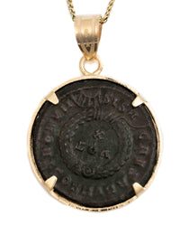 10k Gold Genuine Ancient Roman Coin Necklace (Crispus; 316-326 A.D.)