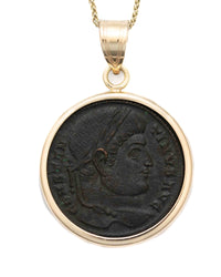 10k Genuine Ancient Roman Coin Necklace (Constantine the Great; 327-328 A.D.)