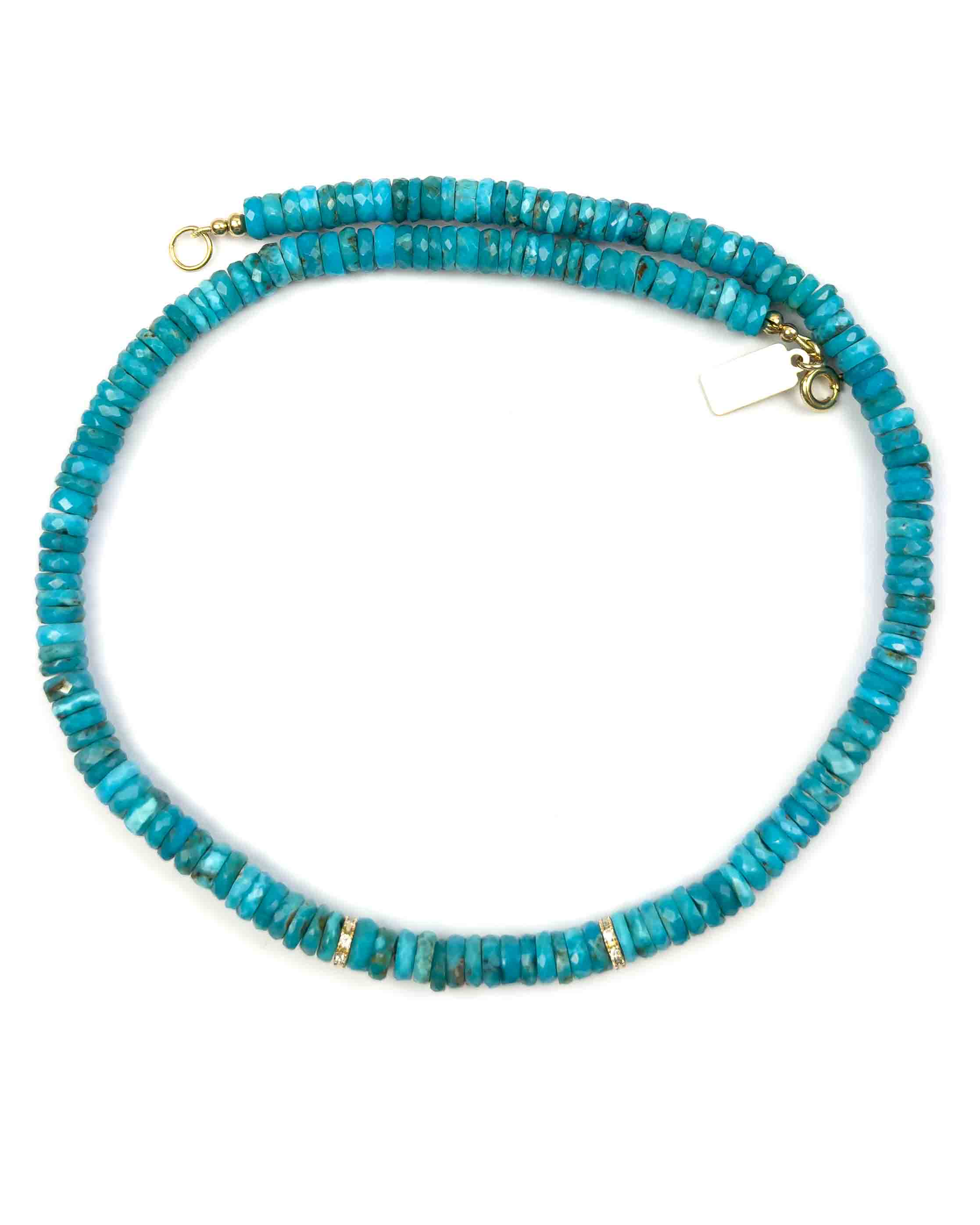 10k Diamond & Arizona Kingman Turquoise Necklace