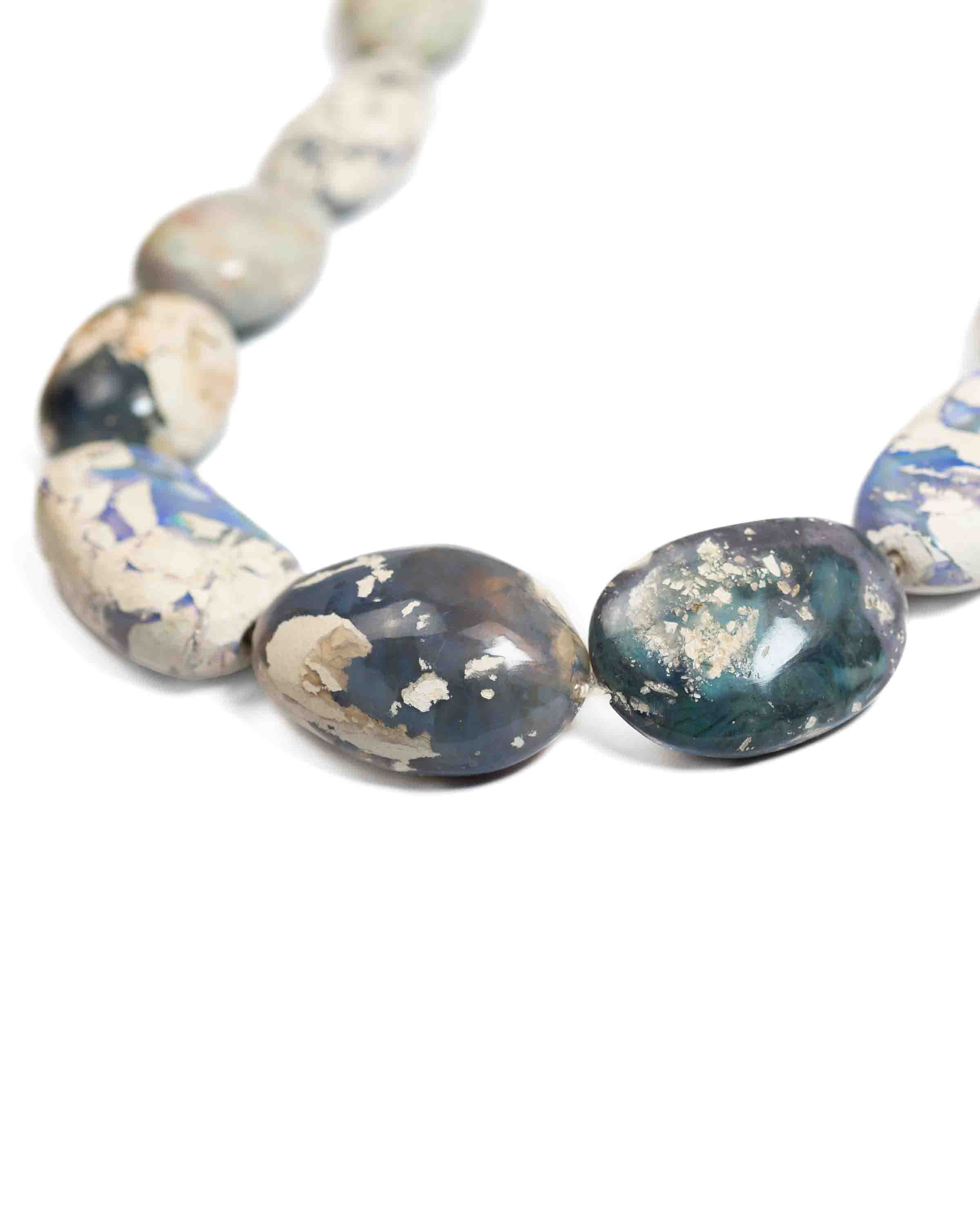 14k Gold Natural Large Australian Opal Nugget Knotted Statement Necklace