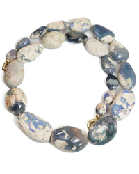 14k Gold Natural Large Australian Opal Nugget Knotted Statement Necklace