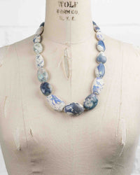 14k Gold Natural Large Australian Opal Nugget Knotted Statement Necklace