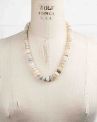 14k Gold Large Natural Ethiopian Opal Knotted Strand Statement Necklace