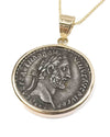 14k Gold Genuine Ancient Roman Coin Necklace (Antoninus Pius; 138-161 A.D.)