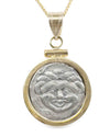 14k Gold Genuine Ancient Greek Coin Necklace (Medusa; 4th Century B.C.)