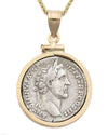 14k Gold Genuine Ancient Roman Coin Necklace (Antoninus Pius; 138-161 A.D.)