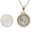 14k Gold Genuine Ancient Roman Coin Necklace (Antoninus Pius; 138-161 A.D.)