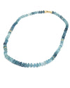 14k Gold Aquamarine Hand-Knotted Necklace