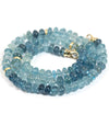 14k Gold Aquamarine Hand-Knotted Necklace