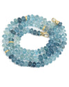 14k Gold Aquamarine Hand-Knotted Necklace