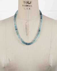 14k Gold Aquamarine Hand-Knotted Necklace