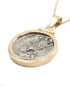 14k Gold Genuine Ancient Greek Coin Necklace (Athena/Owl; 280-272 B.C.)