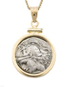 14k Gold Genuine Ancient Greek Coin Necklace (Athena/Owl; 280-272 B.C.)