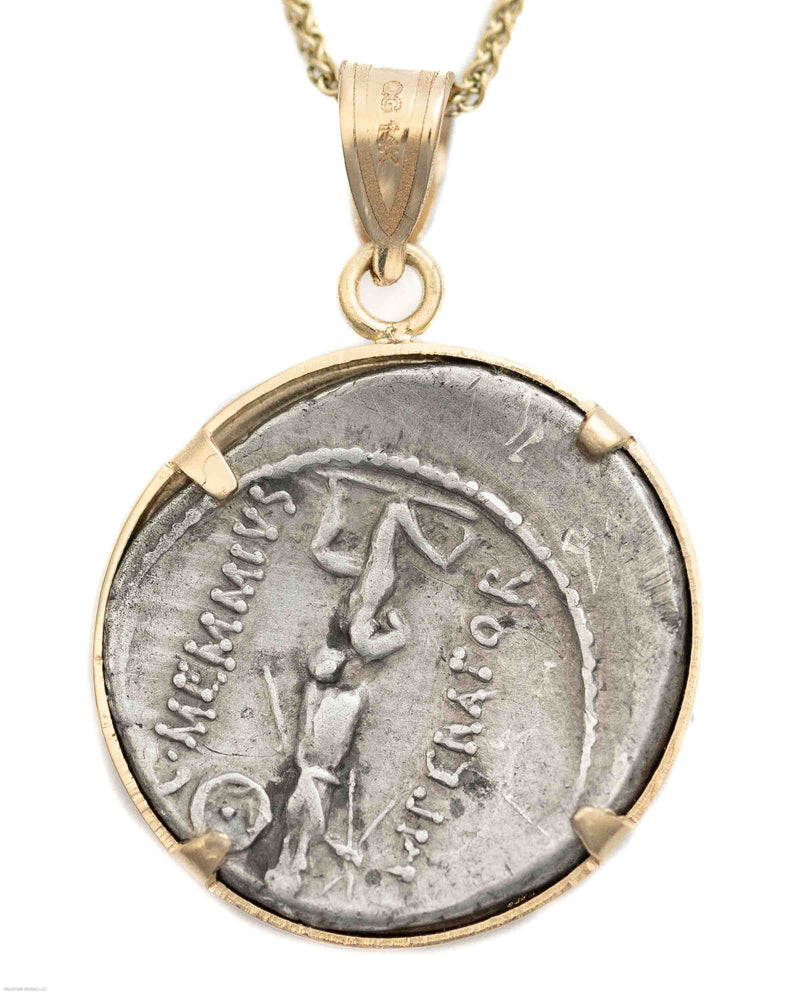 14k Gold Genuine Ancient Roman Coin Necklace (Ceres/Demeter; 56 B.C.)