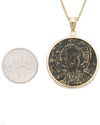 14k Gold Genuine Ancient Byzantine Coin Necklace (Christ, King of Kings; 976-1025 A.D.)