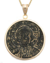 14k Gold Genuine Ancient Byzantine Coin Necklace (Christ, King of Kings; 976-1025 A.D.)