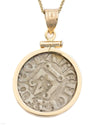14k Gold Genuine Ancient Coin of the Crusades Necklace (Achaea; 1289-1297 A.D.)