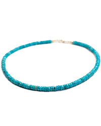 10k Gold & Diamond Focal Natural Kingman Turquoise Necklace