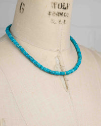10k Gold & Diamond Focal Natural Kingman Turquoise Necklace