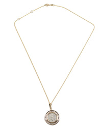 14k Gold & Diamond Genuine Ancient Greek Coin Necklace (Artemis Bee; 172-110 B.C.)