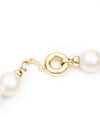 14k Gold & Diamond AAA Natural Freshwater 15mm White Pearl Necklace