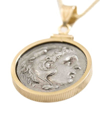 14k Gold Genuine Ancient Greek Coin Necklace (Alexander the Great; 336-323 B.C.)
