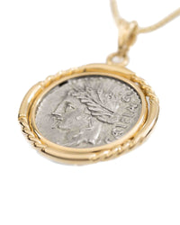 14k Gold Genuine Ancient Roman Coin Necklace (Ceres/Demeter; 102 B.C.)