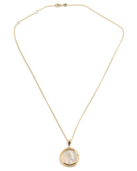 14k Gold Genuine Ancient Roman Coin Necklace (Hercules; 56 B.C.)