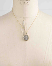 14k Gold Genuine Ancient Roman Coin Necklace (Pax/Octavian; 44-27 B.C.)