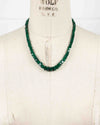 14k Gold Large Natural Brazilian Emerald Nugget Hand-Knotted Necklace