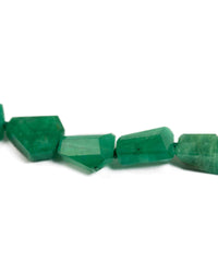 14k Gold Natural Brazilian Emerald Light Green Knotted Necklace