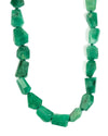 14k Gold Natural Brazilian Emerald Light Green Knotted Necklace