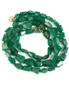 14k Gold Natural Brazilian Emerald Light Green Knotted Necklace