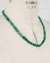 14k Gold Natural Brazilian Emerald Light Green Knotted Necklace