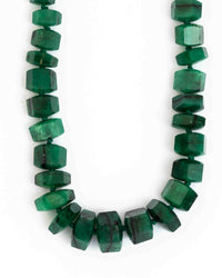 14k Gold Large Natural Brazilian Emerald Nugget Hand-Knotted Necklace