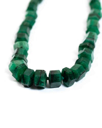 14k Gold Large Natural Brazilian Emerald Nugget Hand-Knotted Necklace