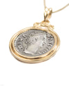 14k Gold Genuine Ancient Roman Coin Necklace (Diva Faustina; 141 A.D.)