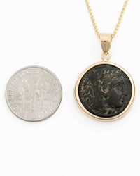 14k Gold Genuine Ancient Greek Coin Necklace (Alexander the Great; 336-323 B.C.)