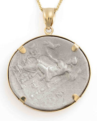 14k Gold Genuine Ancient Greek Coin Necklace (Alexander the Great Tetradrachm; 336-323 B.C.)