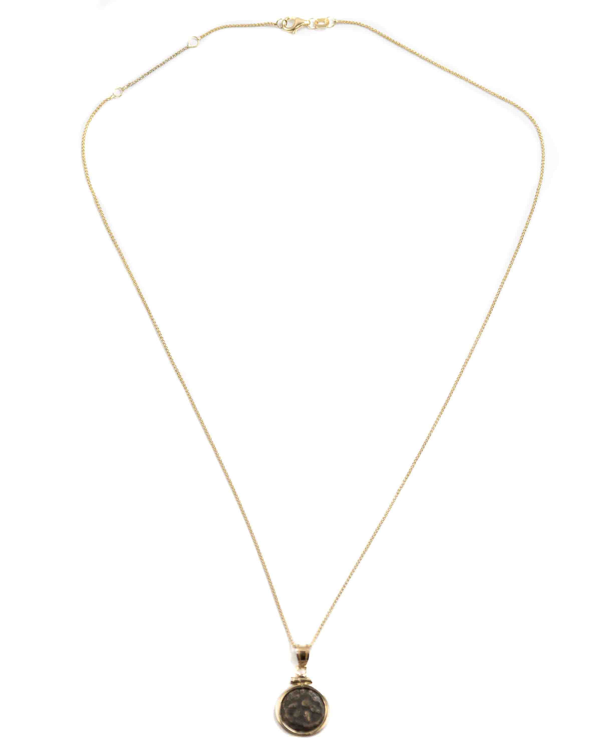 14k Gold Genuine Ancient Biblical/Judaean Coin Necklace (Widow's Mite; 103-73 B.C.)