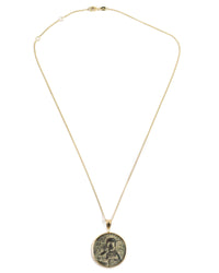 14k Gold Genuine Ancient Byzantine Coin Necklace (Christ, King of Kings; 976-1025 A.D.)