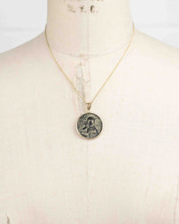 14k Gold Genuine Ancient Byzantine Coin Necklace (Christ, King of Kings; 976-1025 A.D.)