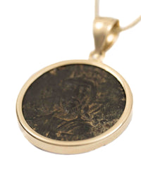 14k Gold Genuine Ancient Byzantine Coin Necklace (Christ, King of Kings; 976-1025 A.D.)