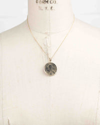 14k Gold Genuine Ancient Byzantine Coin Necklace (Christ, King of Kings; 976-1025 A.D.)