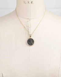 14k Gold Genuine Ancient Byzantine Coin Necklace (Christ, King of Kings; 976-1025 A.D.)