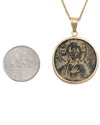 14k Gold Genuine Ancient Byzantine Coin Necklace (Christ, King of Kings; 976-1025 A.D.)