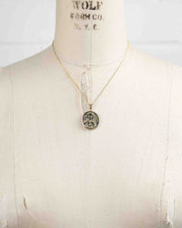 14k Gold Genuine Ancient Byzantine Coin Necklace (Christ, King of Kings; 976-1025 A.D.)