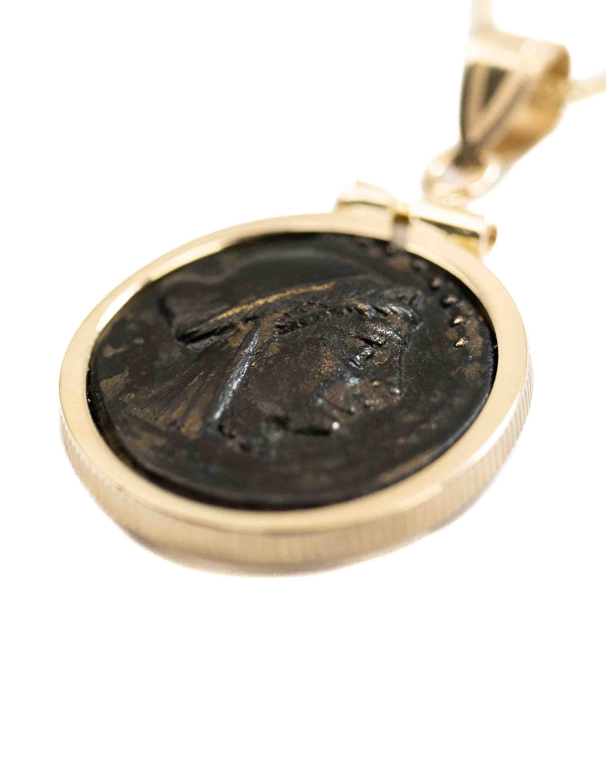 14k Gold Genuine Ancient Greek Coin Necklace (Aphrodite; 344-334 B.C.)