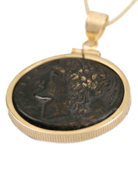 14k Gold Genuine Ancient Greek Coin Necklace (Apollo; 275-265 B.C.)