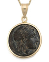 14k Gold Genuine Ancient Greek Coin Necklace (Apollo; 400-301 B.C.)